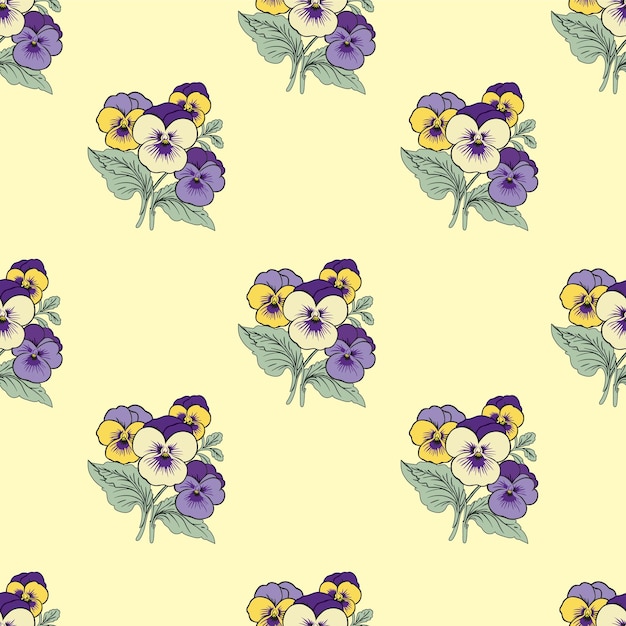 Flower flat style seamless pattern vector design