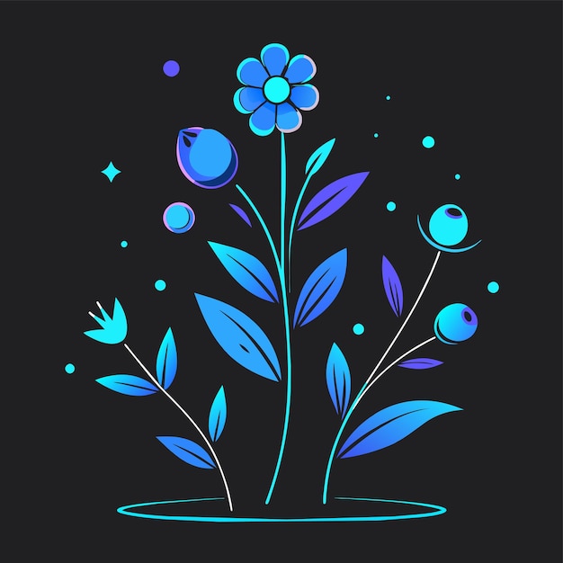 Vector flower flora border frame hand drawn cartoon sticker icon concept isolated illustration