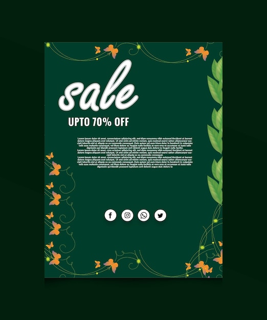 flower flyer design template Vector