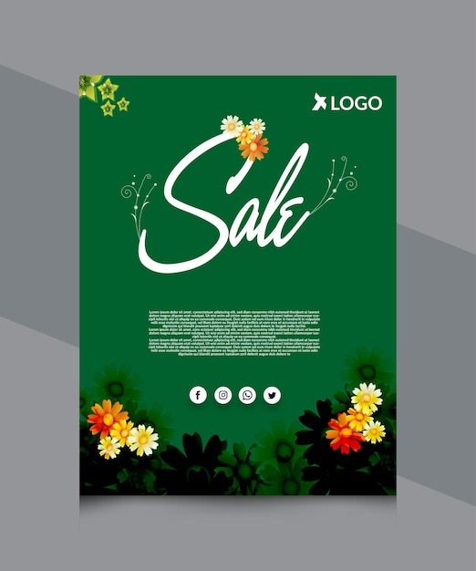 Vector flower flyer design vector spring sale flyer 2023