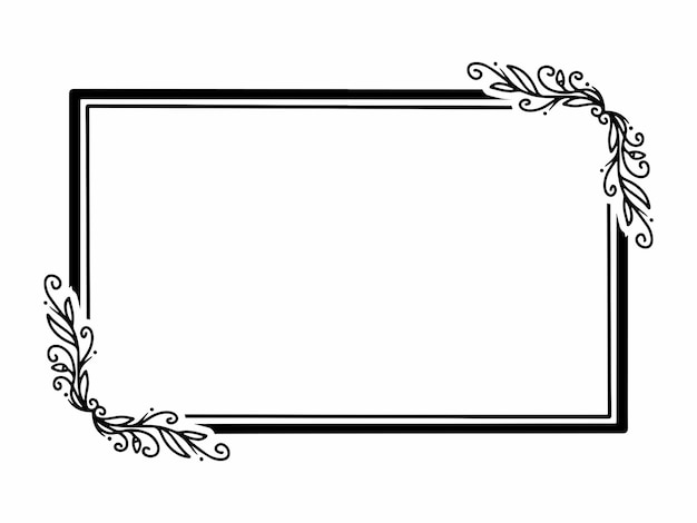 Vector flower frame black and white