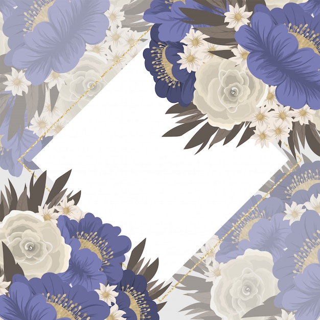 Cornice fiore fiori blu