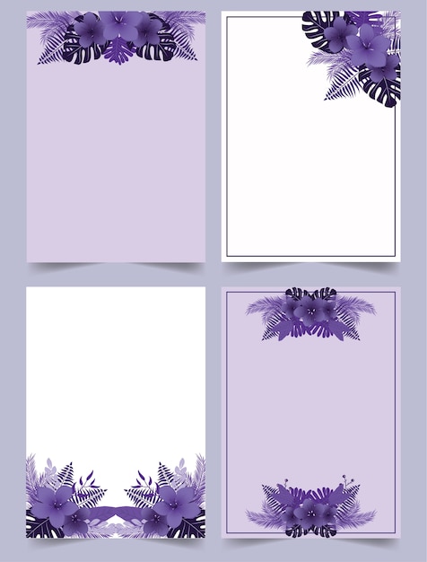 Flower frame,floral invitation template .