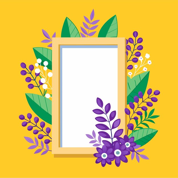 Vector flower frame hand drawn flat stylish cartoon sticker icon concept isolated illustration