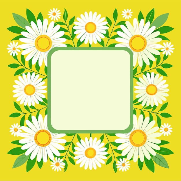 Vettore frame di fiori disegnato a mano piatto elegante adesivo di cartone animato icona concetto illustrazione isolata