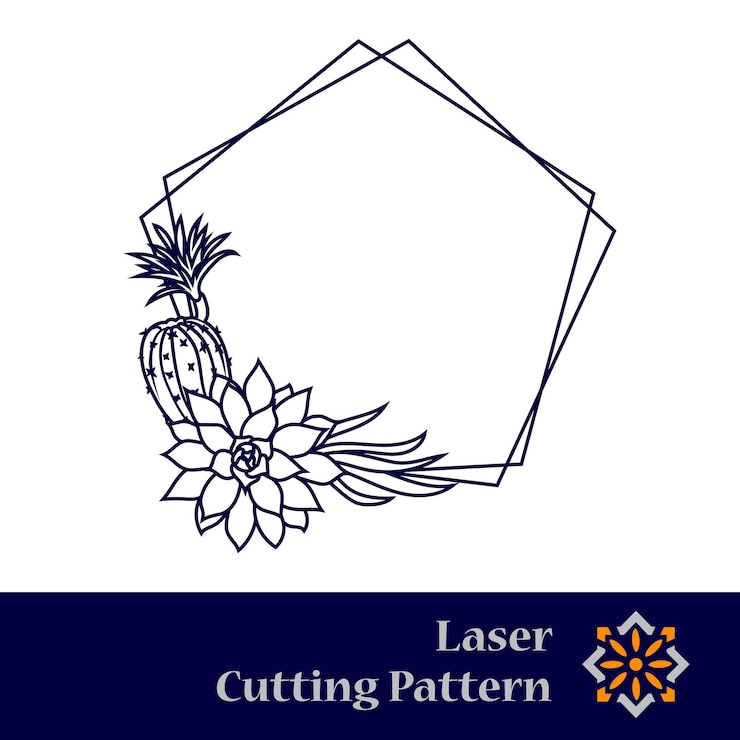 वेक्टर flower frame laser cutting design square templates