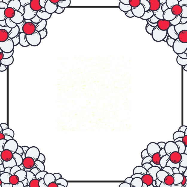 flower frame in red and white color