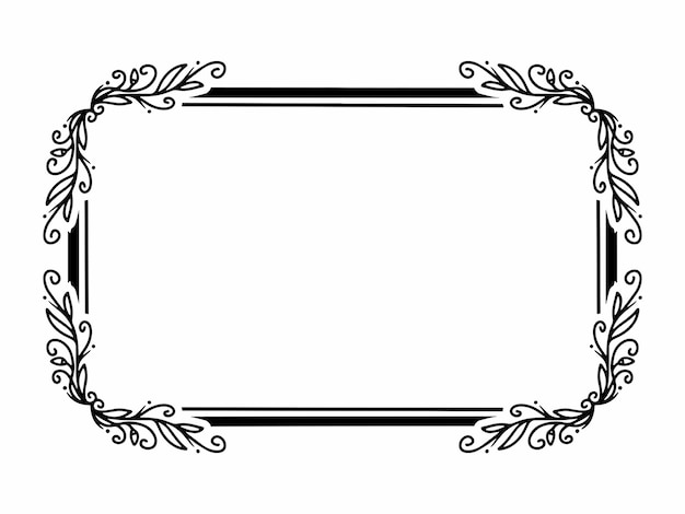Vector flower frame sketch line art