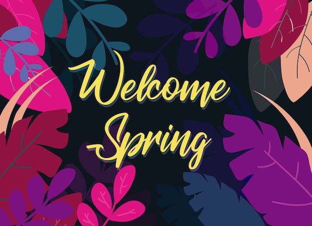 Vector flower frame spring background