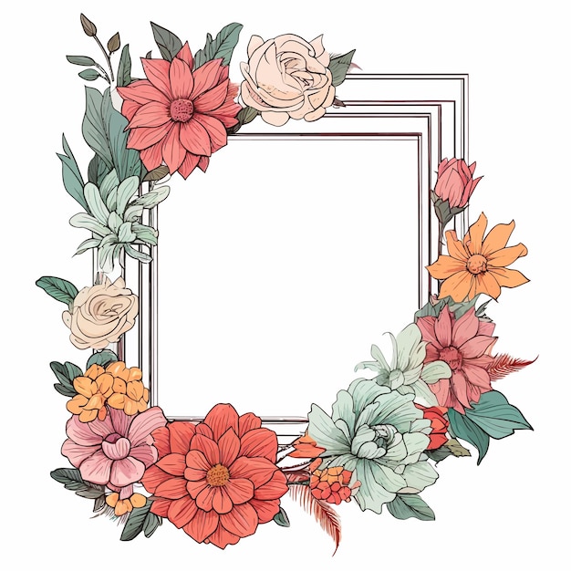 Vector flower_frame_vector_illustrated