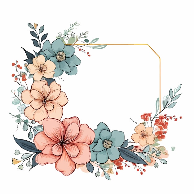 Vector flower_frame_vector_illustrated