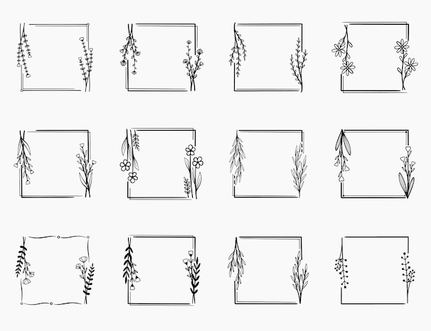 Vector flower frame vector