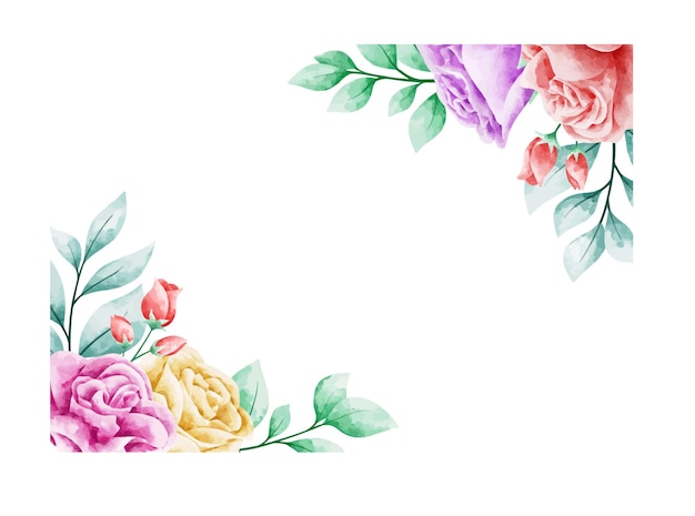 Flower Frame Watercolor Arrangement for wedding card