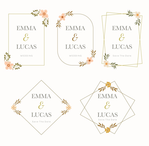 Vector flower frame for wedding invitation