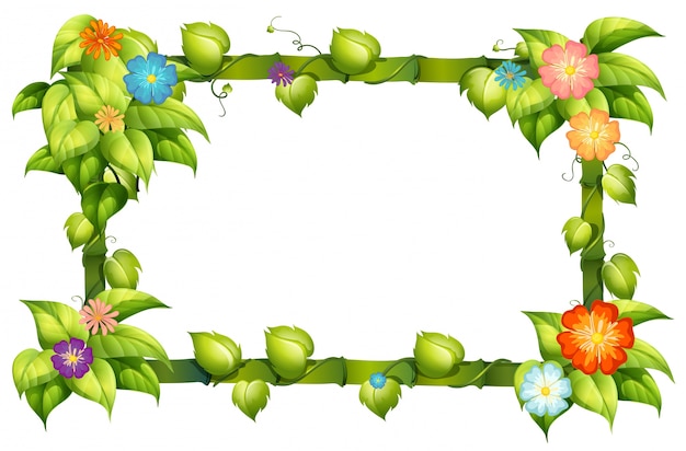 Vector flower frame