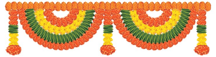 वेक्टर flower garland vector it is to be tied at door or home entrance on diwali or any religious festival