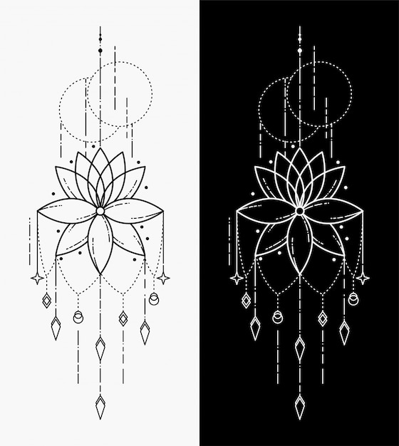 The flower geometric tattoos