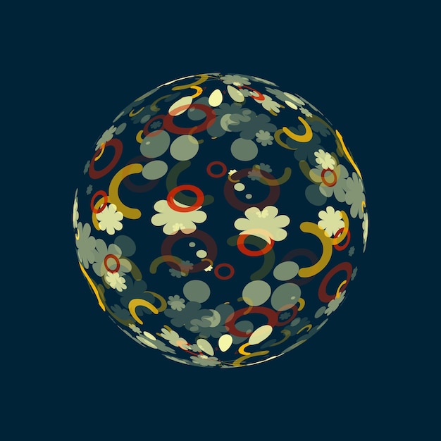 Flower Geometry Ball Illustration