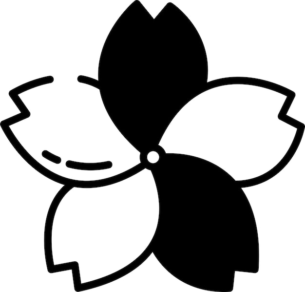 Flower glyph and line vector illustration