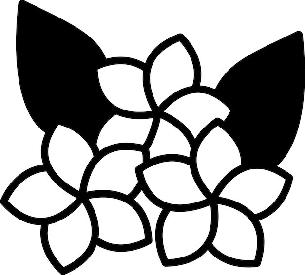 Vector flower glyph and line vector illustration