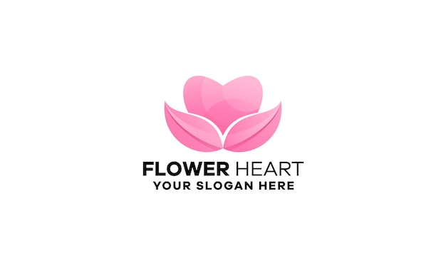 Flower Heart Gradient Logo Template