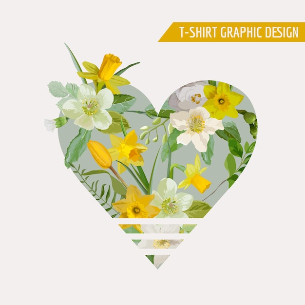 Flower heart graphic design