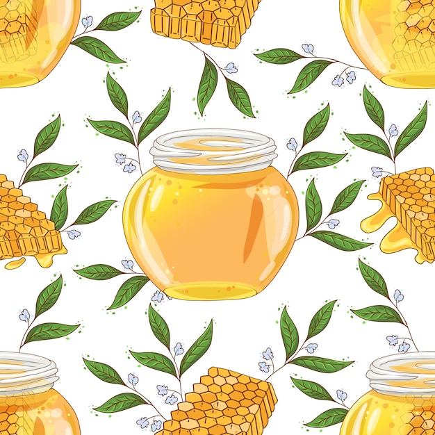 Vector flower honey pattern