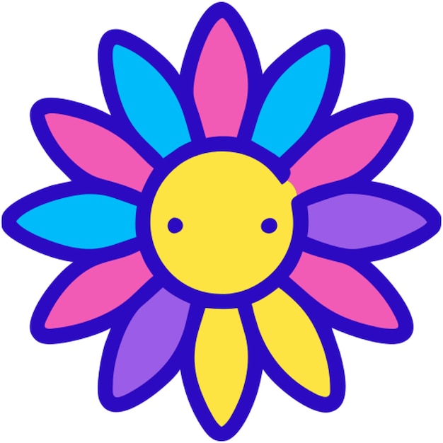 Flower icon colored outline