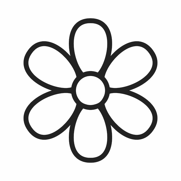 Flower icon illustration in line style