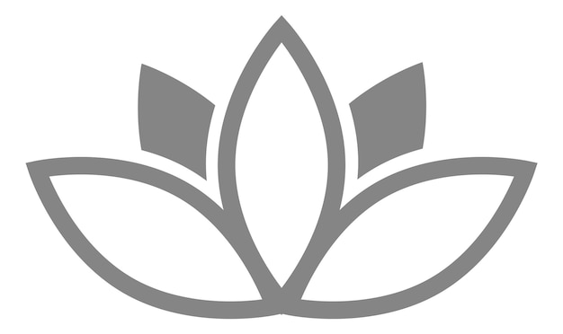 Flower icon. three petal lotus. peace symbol isolated on white background