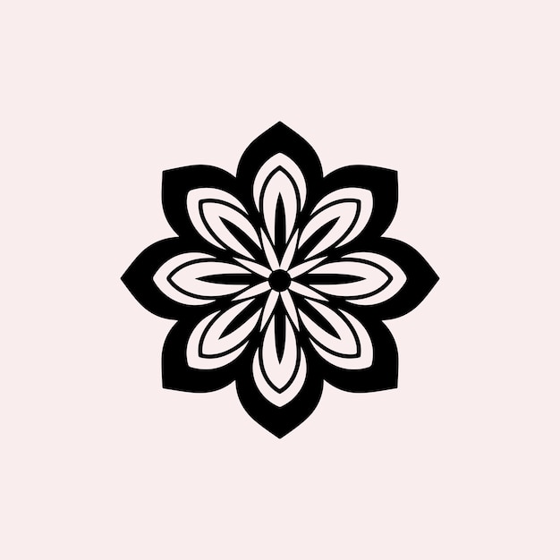 Flower icon vector logo black and white