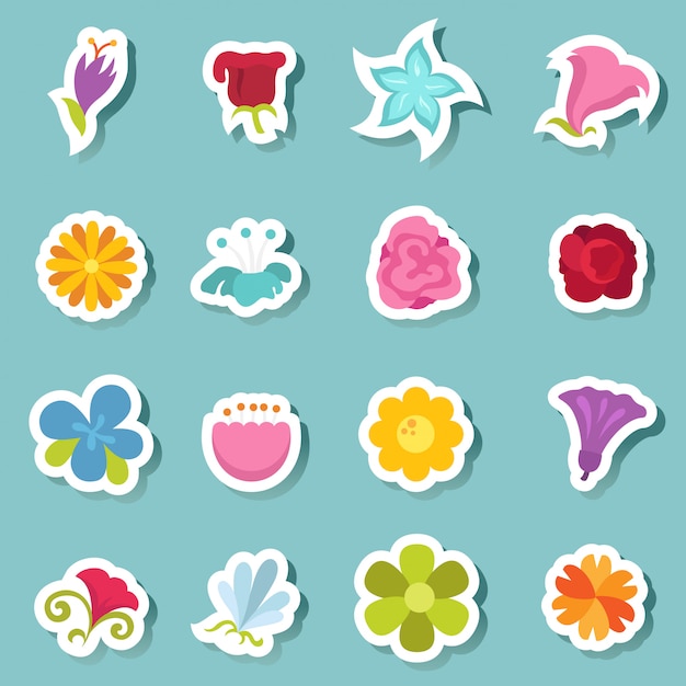 Flower icons set