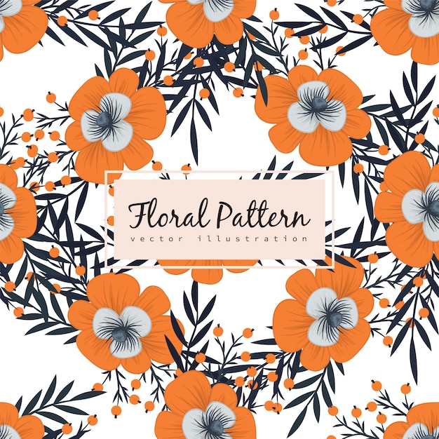 Flower illustration pattern