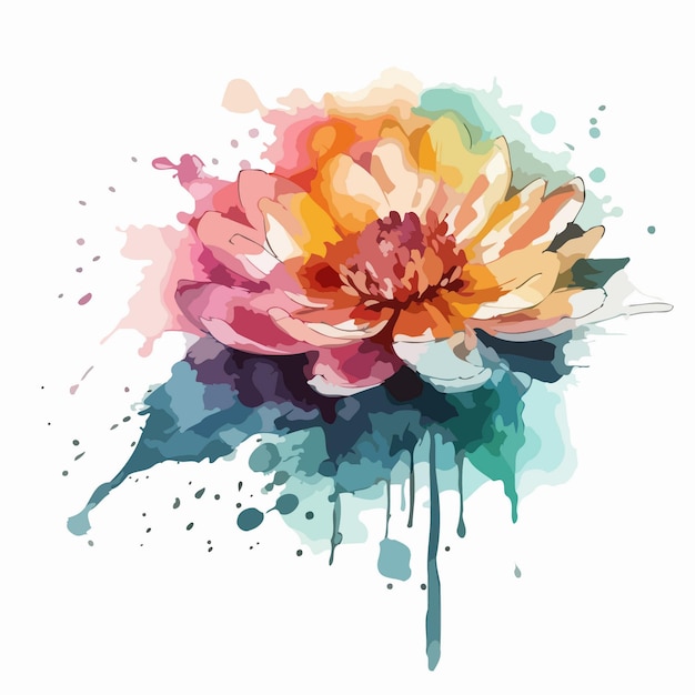 Flower illustration watercolor painting about flowers