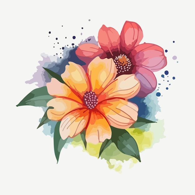 Flower illustration watercolor painting about flowers