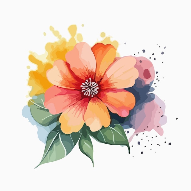 Flower illustration watercolor painting about flowers