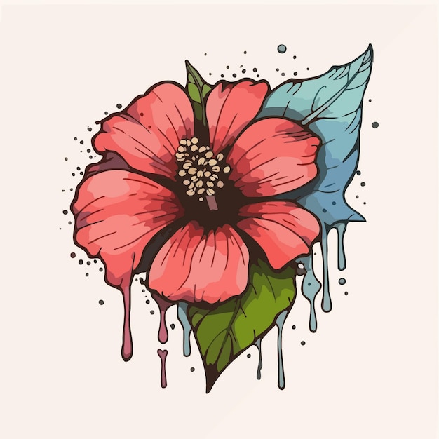 Vector flower illustration watercolor painting about flowers