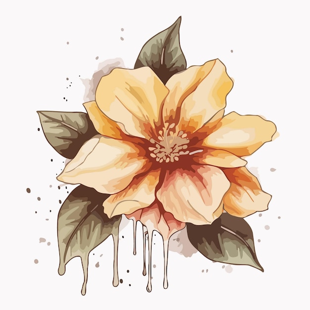 Flower illustration watercolor painting about flowers