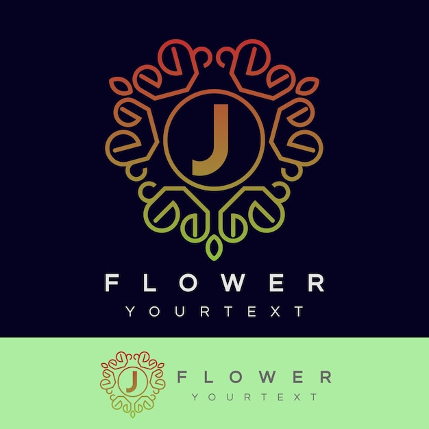 flower initial Letter J Logo design