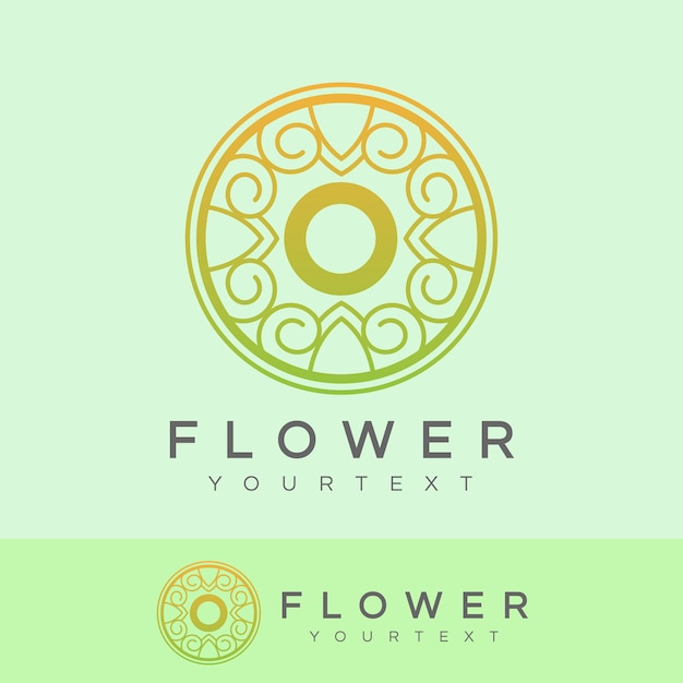 Flower initial letter o logo design