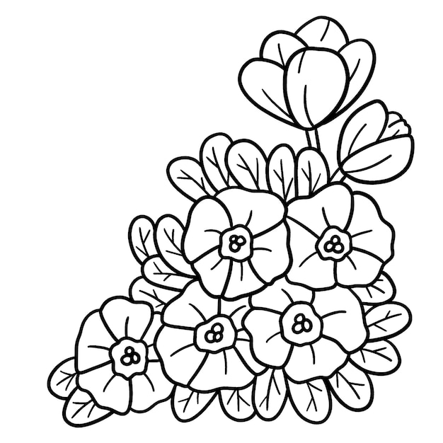 Flower Isolated Coloring Page for Kids