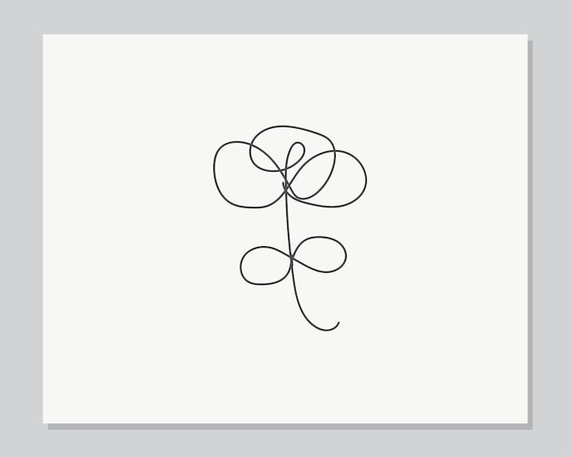 Flower and leaf continuous one line illustration