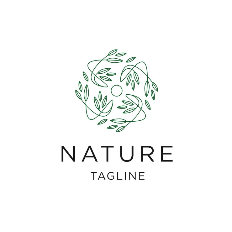 Vector flower leaf line logo icon design template flat vector