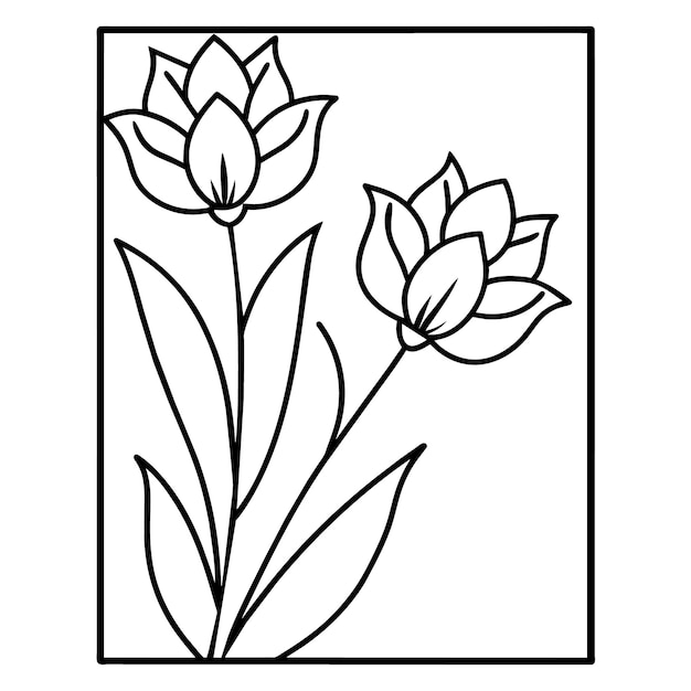 Vettore fiori e foglie cornice decorativa quadrata illustrazione vettoriale