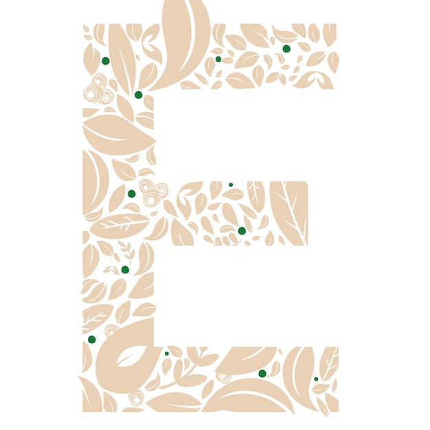 Flower Letter E for Logo or Icon