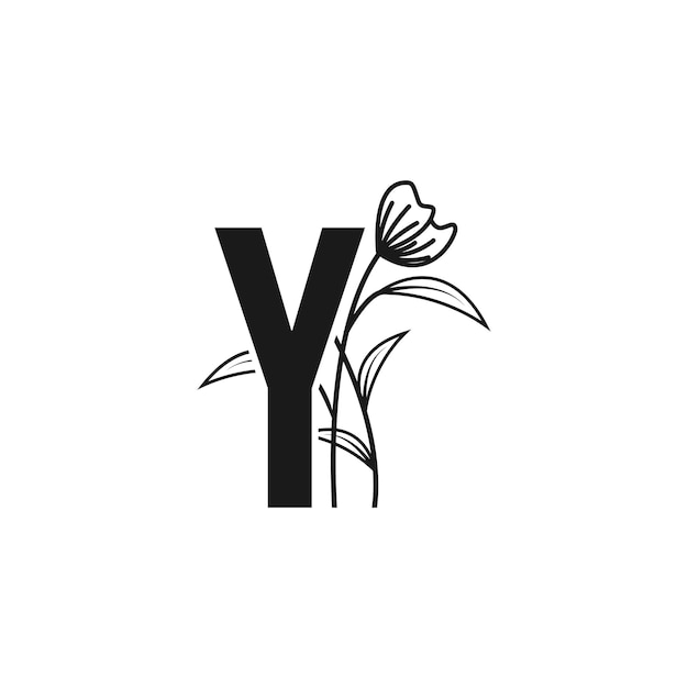 Flower Letter v,w,x,y,z Logo Design met Flower Plant Idea for Beauty Cosmetic Logo.
