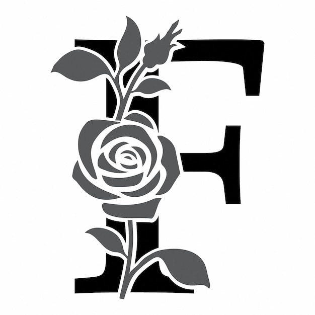 FLOWER LETTER VECTOR F