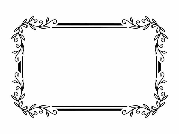 Flower Line Art Frame Illustration