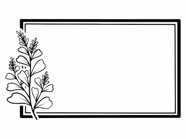 Flower Line Art Frame Illustration