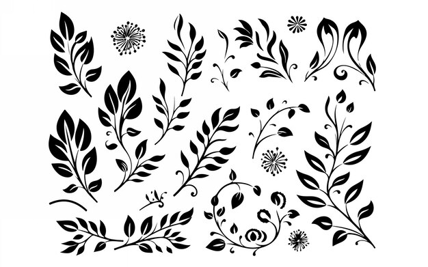 Vector flower line art silhouette illustration vector